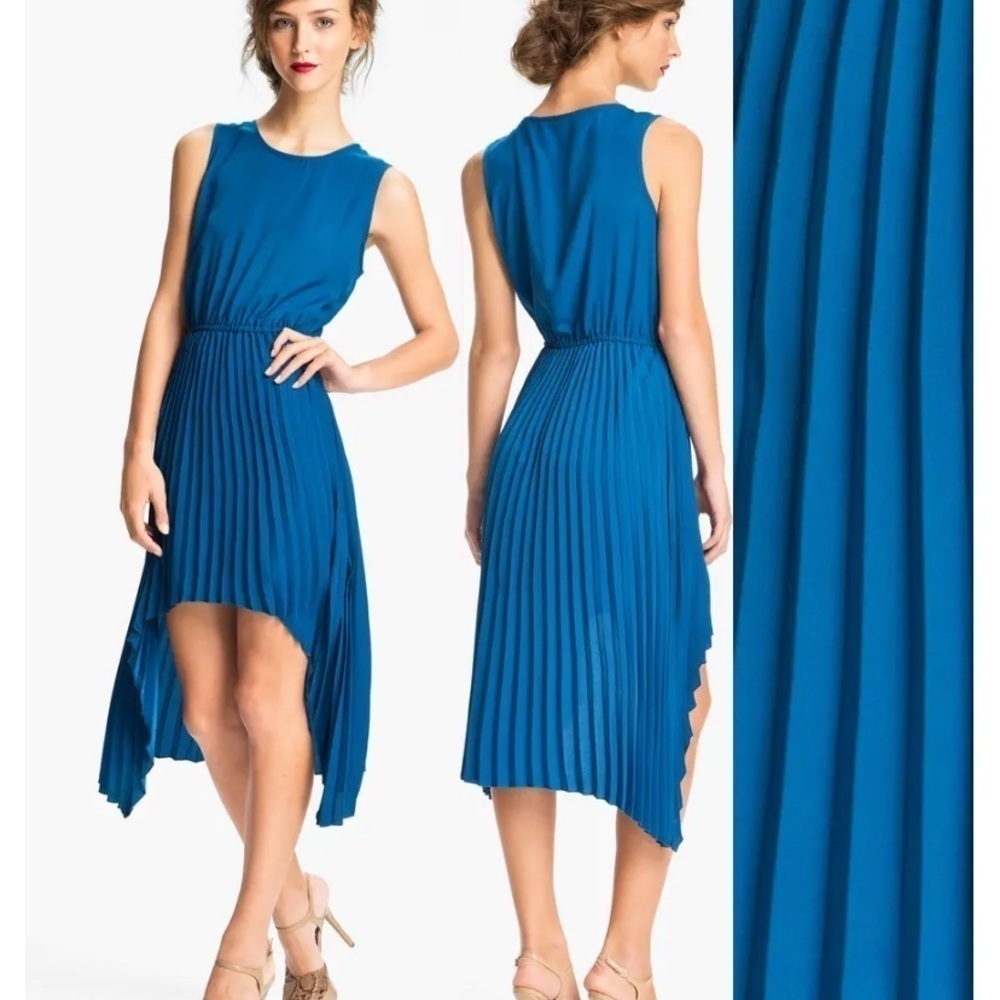 BB Dakota Pleated High/Low Blouson Dress